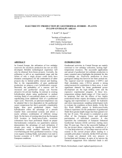 electricity production by geothermal hybrid &ndash; plants in low