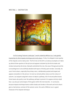 WRITING 1 – INSPIRATION