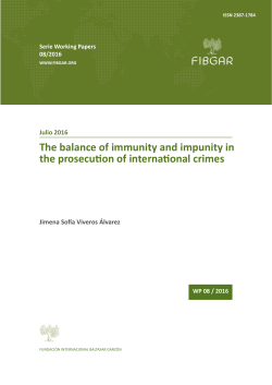 The balance of immunity and impunity in the prosecution