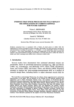 EVIDENCE THAT STOCK PRICES DO NOT FULLY REFLECT THE