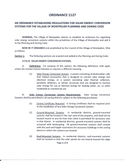 an ordinance establishing regulations for solar energy conversion