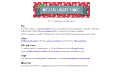 Holiday Lights Bingo - My Free Bingo Cards