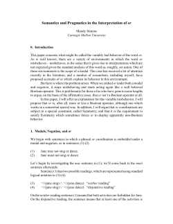 Semantics and Pragmatics in the Interpretation of or