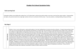 Calculation Policy - Cheddar First School