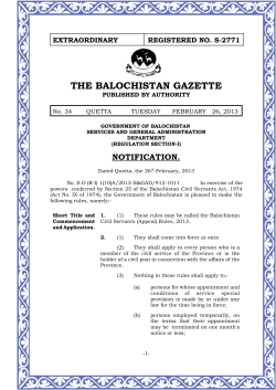 The Balochistan Civil Servants (Appeal) Rules, 2013