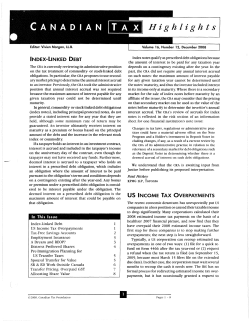 INDEX-LINKED DEBT US INCOME TAX OVERPAYMENTS