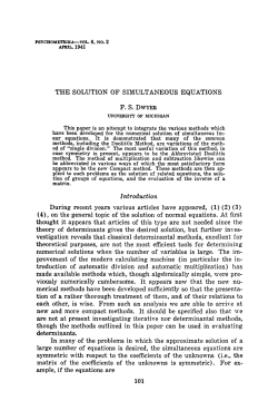 The solution of simultaneous equations