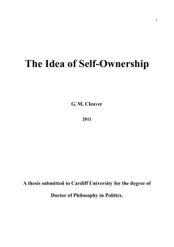 The Idea of Self-Ownership - ORCA