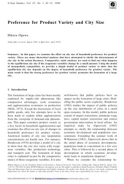Preference for Product Variety and City Size