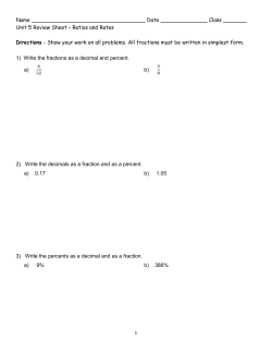 Unit 5 Review Sheet &ndash; Ratios and Rates Directions
