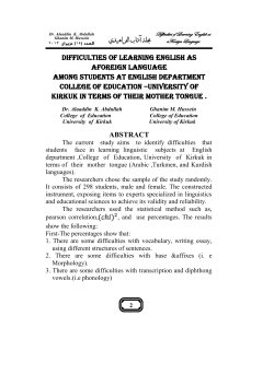 Difficulties of Learning English as aForeign Language Among