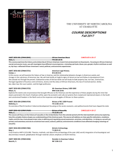 Fall 2017 Course Descriptions