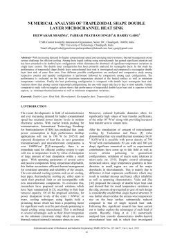 NUMERICAL ANALYSIS OF TRAPEZOIDAL SHAPE DOUBLE