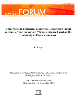 Universities in peripheral countries: researching in the
