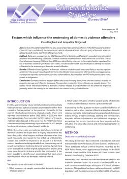 Factors which influence the sentencing of domestic violence offenders