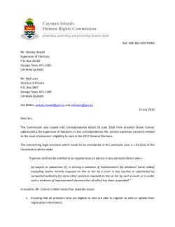 Letter to Supervisor of Elections and Director of Prisons re Voting for