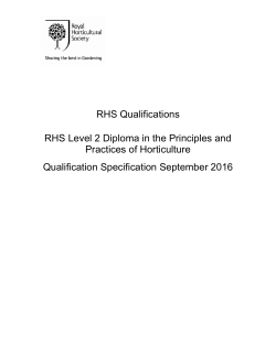 Qualification Specification for RHS Level 2 Diploma in the Principles