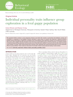 Individual personality traits influence group exploration in a feral