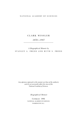 clark wissler - National Academy of Sciences