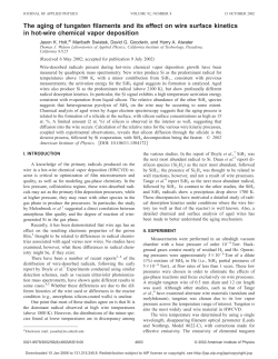 The aging of tungsten filaments and its effect on wire surface kinetics