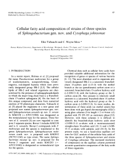 Cellular fatty acid composition of strains of three species of