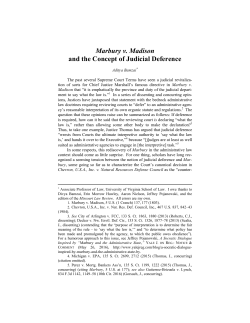 Marbury v. Madison and the Concept of Judicial