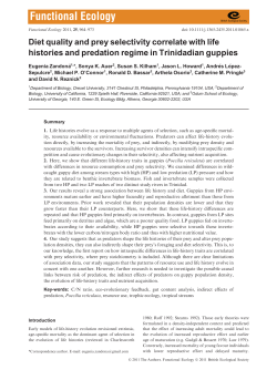 Diet quality and prey selectivity correlate with life