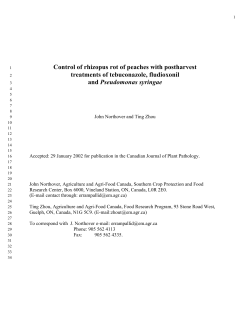 Control of rhizopus rot of peaches 1 with postharvest 2