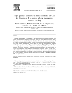 High quality, continuous measurements of CO2 in Biosphere 2 to