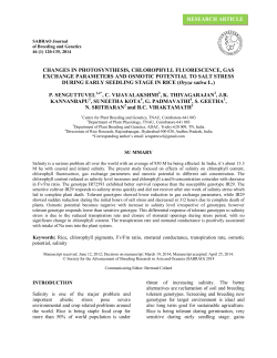 changes in photosynthesis, chlorophyll fluorescence, gas