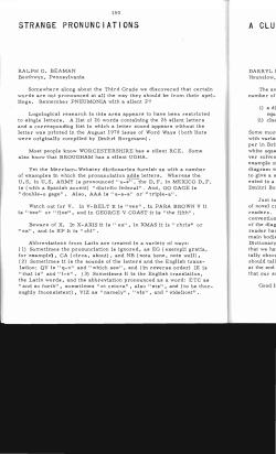 Strange Pronunciations - Digital Commons @ Butler University