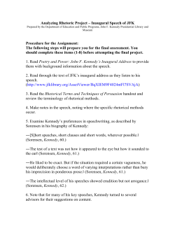 Analyzing Rhetoric Project &ndash; Inaugural Speech of JFK Procedure for