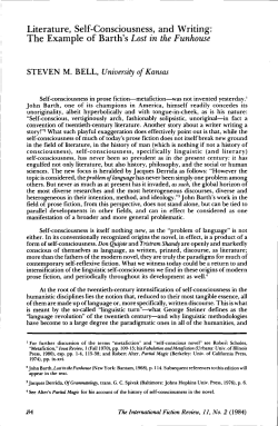 Literature, Self-Consciousness, and Writing: The Example of Barth`s