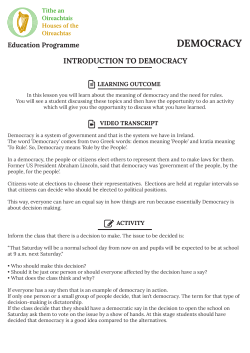 democracy - Houses of The Oireachtas Education Programme