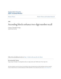 Ascending blocks enhance two-digit number recall