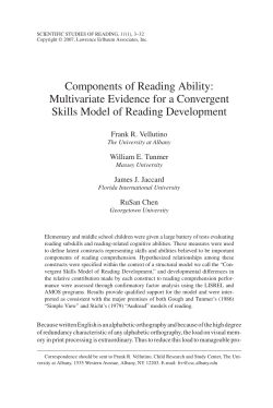 Components of Reading Ability: Multivariate