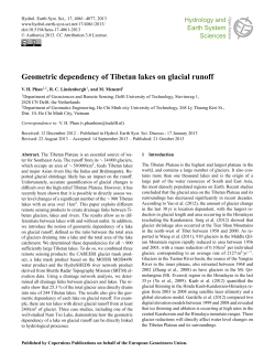 Geometric dependency of Tibetan lakes on glacial runoff