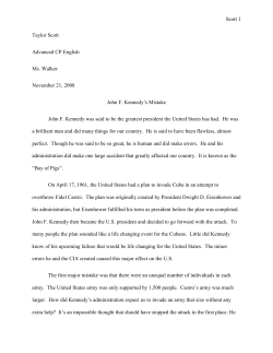 John F. Kennedy`s Mistake