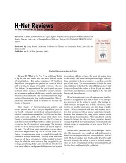 Radical Reconstruction in Print - H-Net