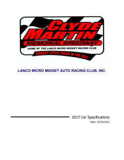 Specifications - Clyde Martin Memorial Speedway