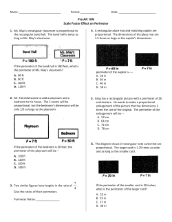 Pre-AP: HW Scale Factor Effect on Perimeter 7 4