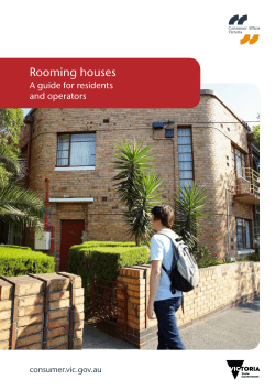 Rooming houses: a guide for residents and operators