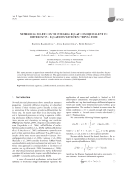 NUMERICAL SOLUTIONS TO INTEGRAL EQUATIONS