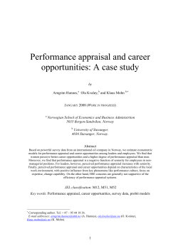 Performance appraisal and career opportunities: A case study