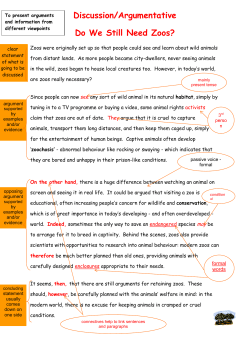Discussion/Argumentative Do We Still Need Zoos?