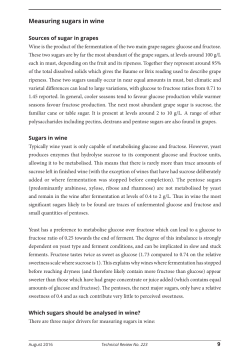 Measuring sugars in wine