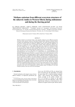 Methane emissions from different ecosystem structures of the