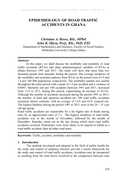 EPIDEMIOLOGY OF ROAD TRAFFIC ACCIDENTS IN GHANA