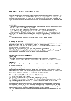 The Memorial`s Guide to Anzac Day