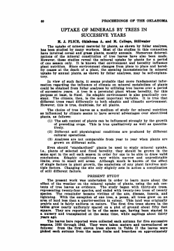 Uptake of Minerals by Trees in Successive Years